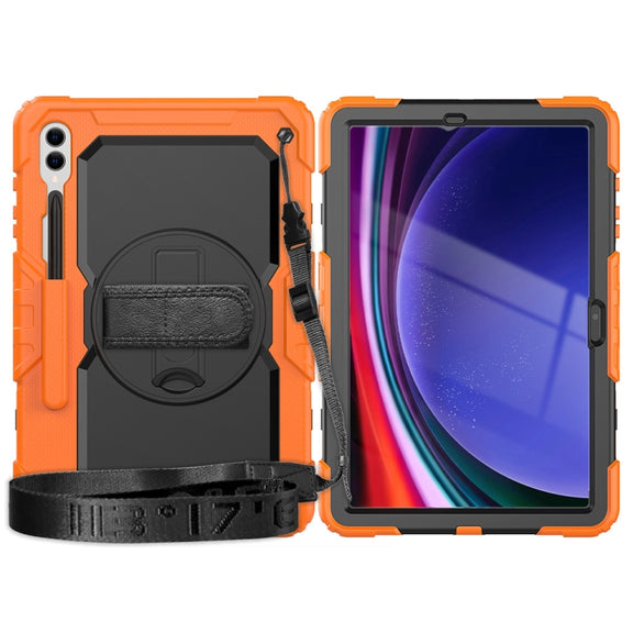 For Samsung Galaxy Tab S10+ / S9+ / S9 FE+ Silicone + PC Tablet Case(Orange+Black)