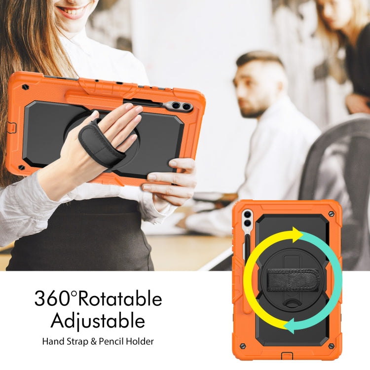 For Samsung Galaxy Tab S10+ / S9+ / S9 FE+ Silicone + PC Tablet Case(Orange+Black)