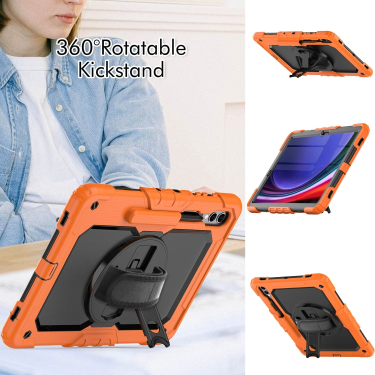 For Samsung Galaxy Tab S10+ / S9+ / S9 FE+ Silicone + PC Tablet Case(Orange+Black)
