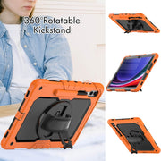 For Samsung Galaxy Tab S10+ / S9+ / S9 FE+ Silicone + PC Tablet Case(Orange+Black)