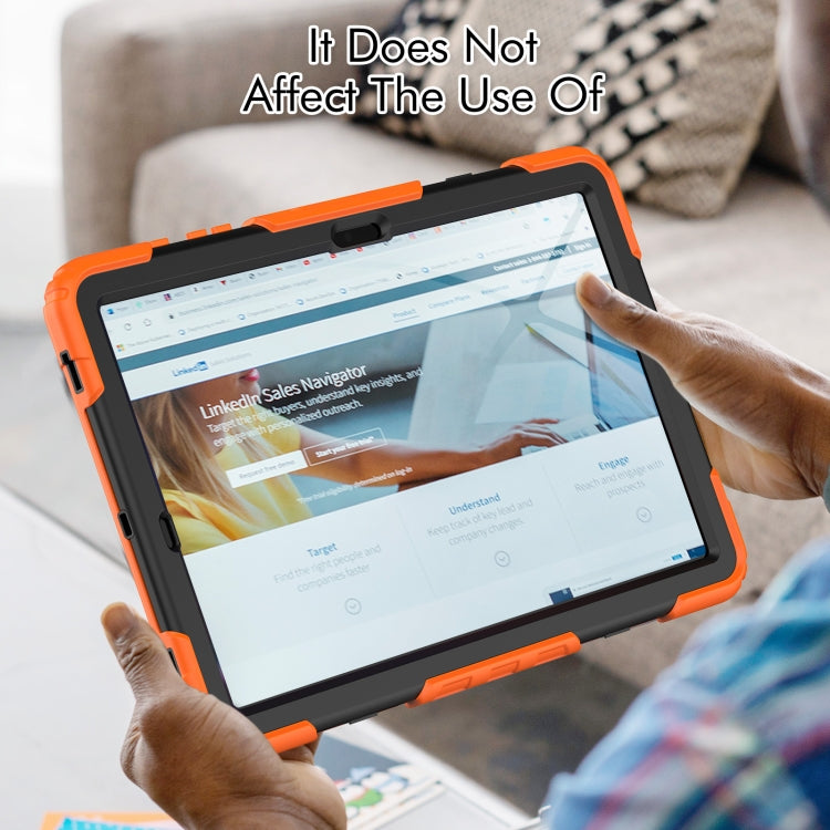 For Samsung Galaxy Tab S10+ / S9+ / S9 FE+ Silicone + PC Tablet Case(Orange+Black)