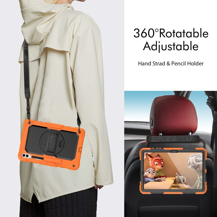 For Samsung Galaxy Tab S10+ / S9+ / S9 FE+ Silicone + PC Tablet Case(Orange+Black)