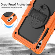 For Samsung Galaxy Tab S10+ / S9+ / S9 FE+ Silicone + PC Tablet Case(Orange+Black)