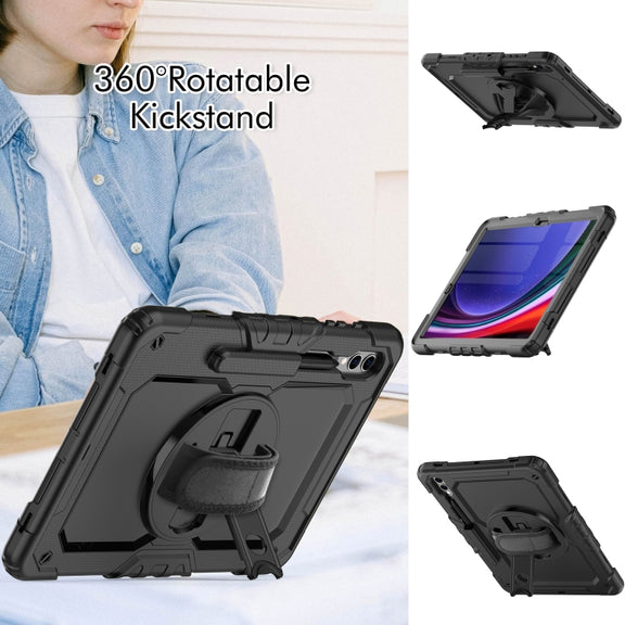 For Samsung Galaxy Tab S10+ / S9+ / S9 FE+ Silicone + PC Tablet Case(Black)