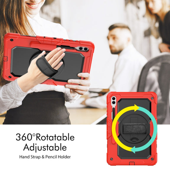 For Samsung Galaxy Tab S10+ / S9+ / S9 FE+ Silicone + PC Tablet Case(Red+Black)