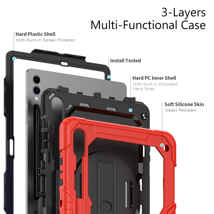 For Samsung Galaxy Tab S10+ / S9+ / S9 FE+ Silicone + PC Tablet Case(Red+Black)