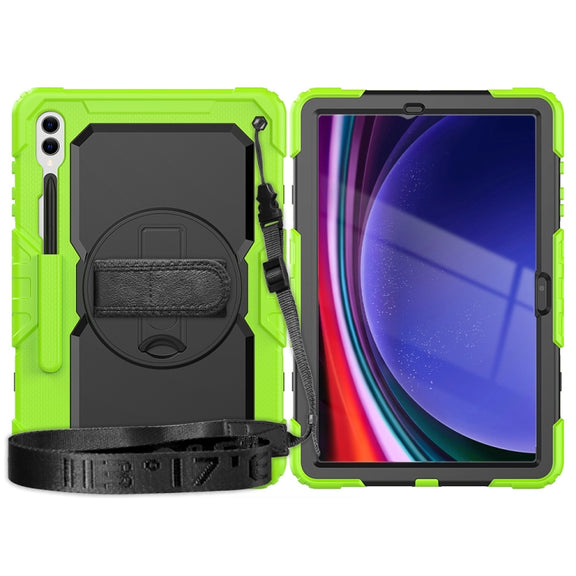 For Samsung Galaxy Tab S9+ / S8+ Silicone + PC Tablet Case(Yellow Green+Black)