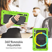 For Samsung Galaxy Tab S9+ / S8+ Silicone + PC Tablet Case(Yellow Green+Black)
