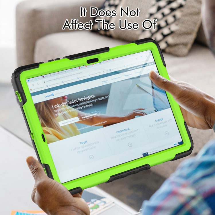 For Samsung Galaxy Tab S10+ / S9+ / S9 FE+ Silicone + PC Tablet Case(Black+Yellow Green)