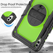 For Samsung Galaxy Tab S10+ / S9+ / S9 FE+ Silicone + PC Tablet Case(Black+Yellow Green)