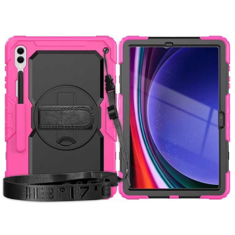 For Samsung Galaxy Tab S9+ / S8+ Silicone + PC Tablet Case(Rose Red+Black)