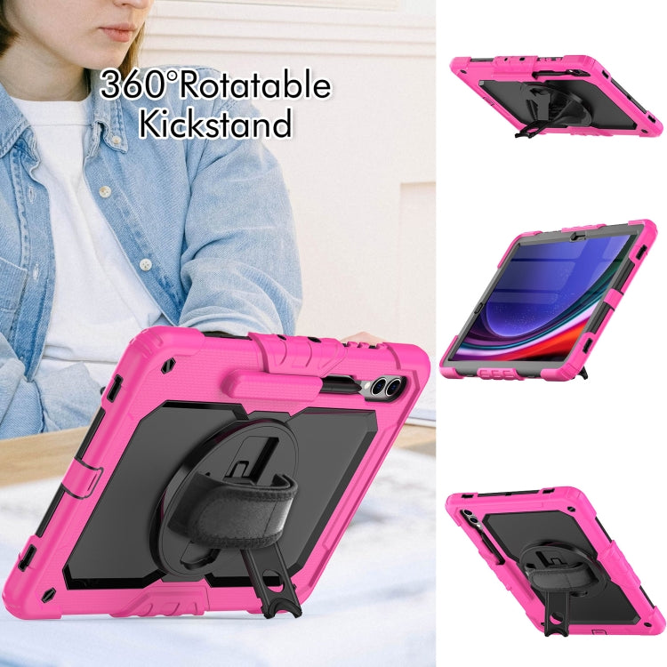 For Samsung Galaxy Tab S9+ / S8+ Silicone + PC Tablet Case(Rose Red+Black)