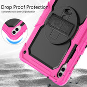 For Samsung Galaxy Tab S9+ / S8+ Silicone + PC Tablet Case(Rose Red+Black)