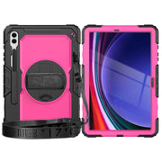 For Samsung Galaxy Tab S9+ / S8+ Silicone + PC Tablet Case(Black+Rose Red)
