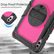 For Samsung Galaxy Tab S9+ / S8+ Silicone + PC Tablet Case(Black+Rose Red)