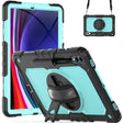 For Samsung Galaxy Tab S10+ / S9+ / S9 FE+ Silicone Hybrid PC Tablet Protective Case(Black+Light Blue) - Galaxy Tab S9+ Cases by PMC Jewellery | Online Shopping South Africa | PMC Jewellery | Buy Now Pay Later Mobicred