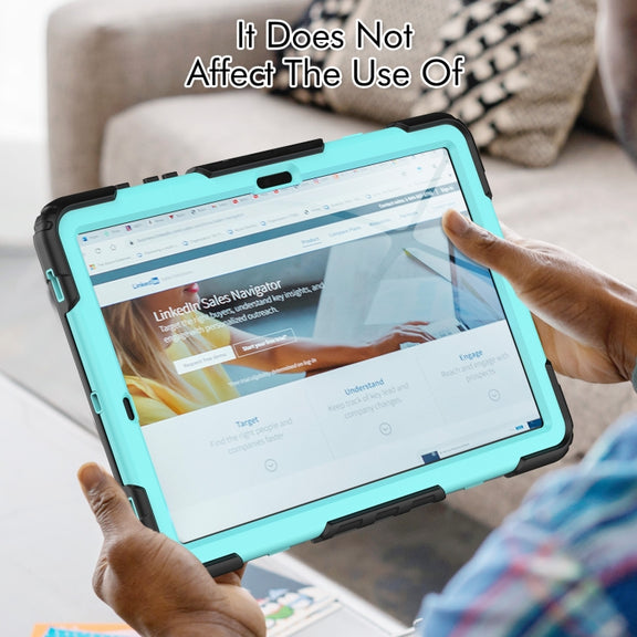 For Samsung Galaxy Tab S10+ / S9+ / S9 FE+ Silicone Hybrid PC Tablet Protective Case(Black+Light Blue)