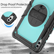 For Samsung Galaxy Tab S10+ / S9+ / S9 FE+ Silicone Hybrid PC Tablet Protective Case(Black+Light Blue)