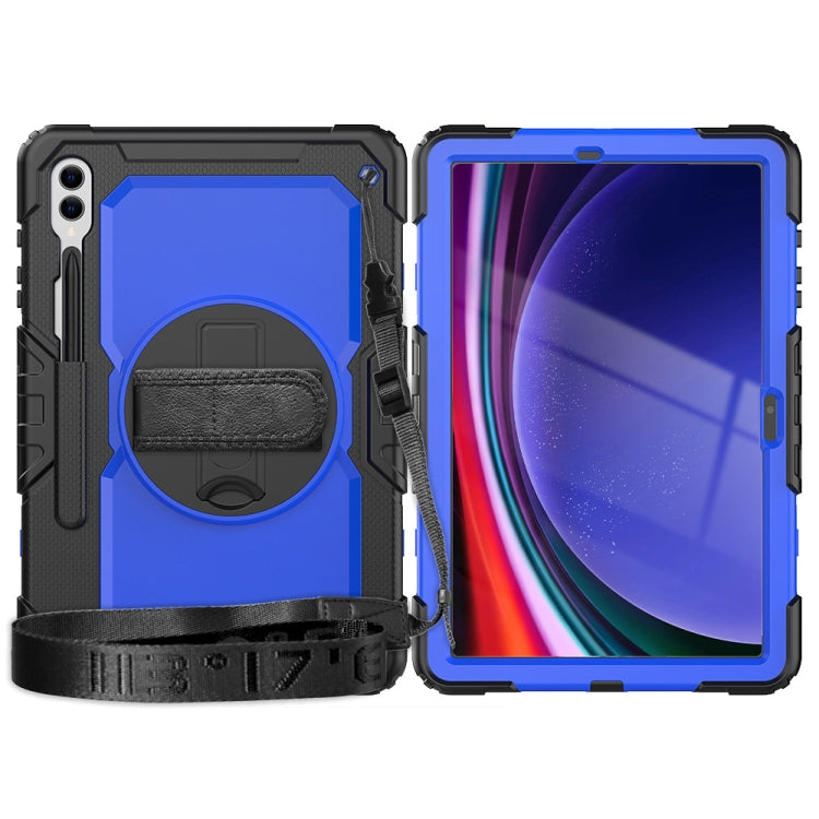 For Samsung Galaxy Tab S10+ / S9+ / S9 FE+ Silicone Hybrid PC Tablet Protective Case(Black+Dark Blue)