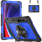 For Samsung Galaxy Tab S10+ / S9+ / S9 FE+ Silicone Hybrid PC Tablet Protective Case(Black+Dark Blue)