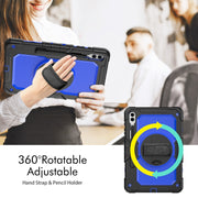 For Samsung Galaxy Tab S10+ / S9+ / S9 FE+ Silicone Hybrid PC Tablet Protective Case(Black+Dark Blue)