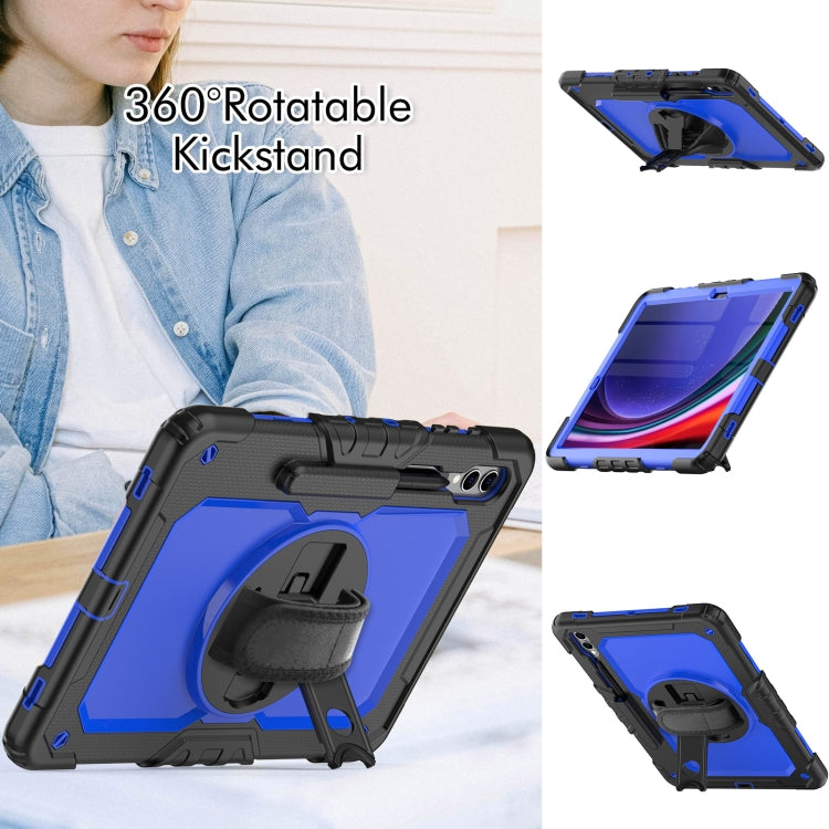 For Samsung Galaxy Tab S10+ / S9+ / S9 FE+ Silicone Hybrid PC Tablet Protective Case(Black+Dark Blue)
