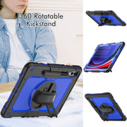 For Samsung Galaxy Tab S10+ / S9+ / S9 FE+ Silicone Hybrid PC Tablet Protective Case(Black+Dark Blue)