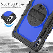 For Samsung Galaxy Tab S10+ / S9+ / S9 FE+ Silicone Hybrid PC Tablet Protective Case(Black+Dark Blue)