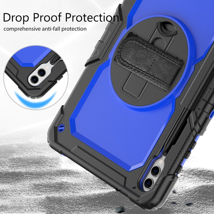 For Samsung Galaxy Tab S10+ / S9+ / S9 FE+ Silicone Hybrid PC Tablet Protective Case(Black+Dark Blue)