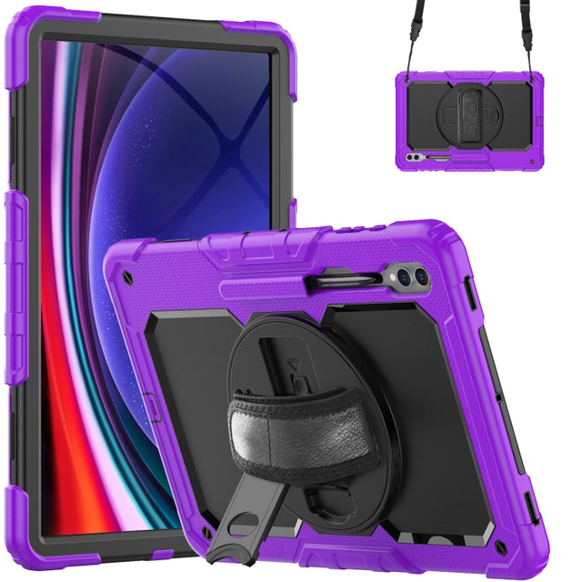 For Samsung Galaxy Tab S9 Ultra / S8 Ultra Silicone + PC Tablet Case(Purple+Black)