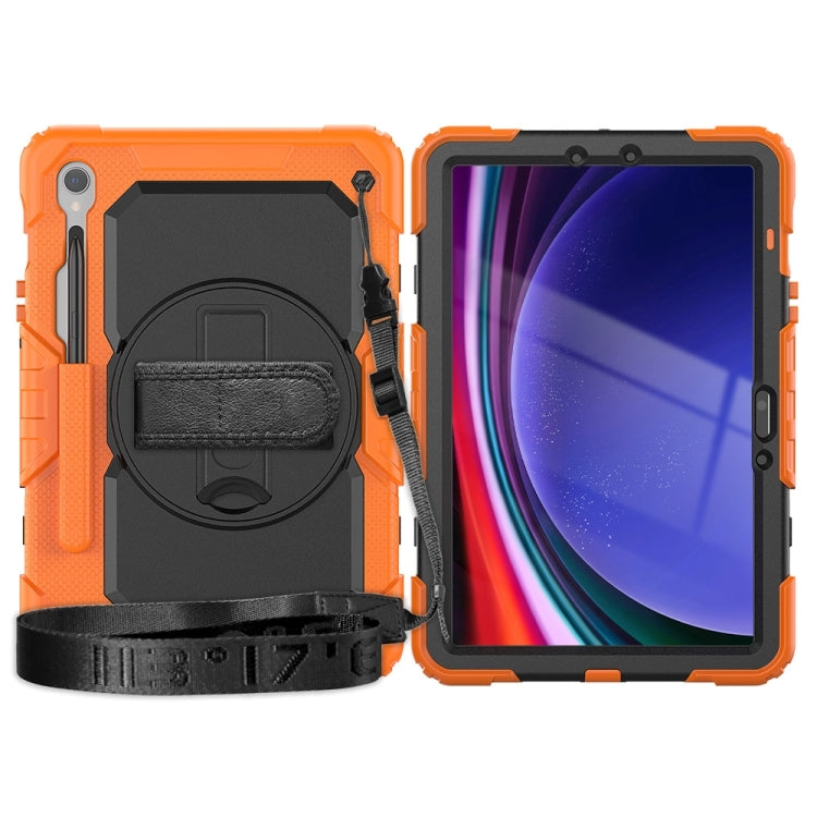 For Samsung Galaxy Tab S9 / S9 FE Silicone + PC Tablet Case(Orange+Black)
