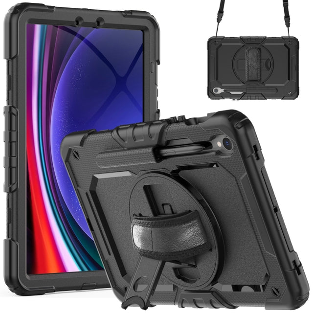 For Samsung Galaxy Tab S9 / S9 FE Silicone + PC Tablet Case(Black)