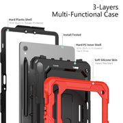 For Samsung Galaxy Tab S9 / S9 FE Silicone + PC Tablet Case(Red+Black)