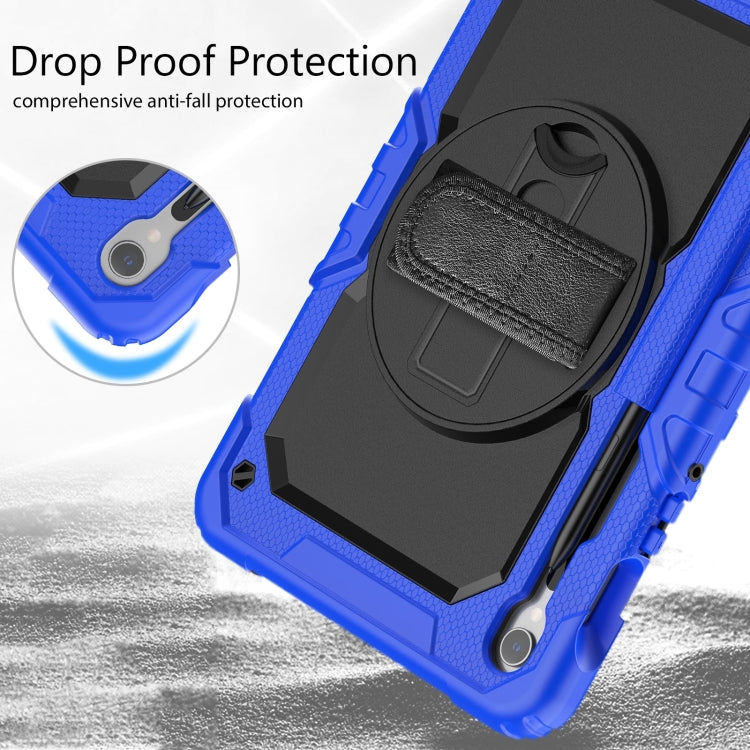 For Samsung Galaxy Tab S9 / S9 FE Silicone Hybrid PC Tablet Protective Case(Dark Blue+Black)