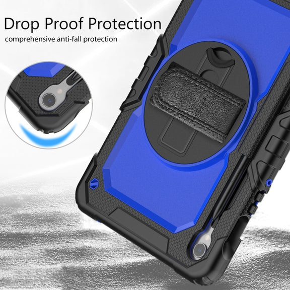 For Samsung Galaxy Tab S9 / S9 FE Silicone + PC Tablet Case(Black+Dark Blue)