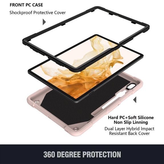 For Samsung Galaxy Tab S9+ Butterfly Kickstand Heavy Duty Hard Rugged Tablet Case(Rose Pink)