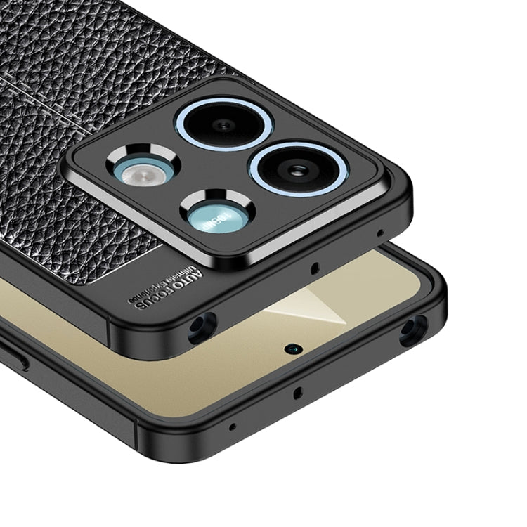 For Xiaomi Redmi Note 13 Litchi Texture Shockproof TPU Phone Case(Black)