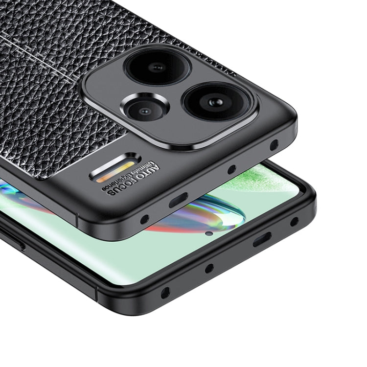 For Xiaomi Redmi Note 13 Pro+ Litchi Texture Shockproof TPU Phone Case(Black)
