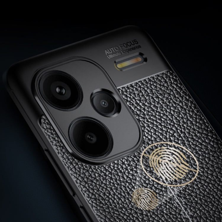 For Xiaomi Redmi Note 13 Pro+ Litchi Texture Shockproof TPU Phone Case(Black)