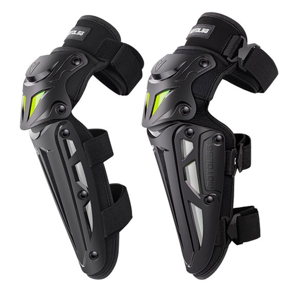 Motolsg MT-05 Motorcycle Bicycle Riding Protective Gear 2 in 1 Knee Pads(Yellow Grey)