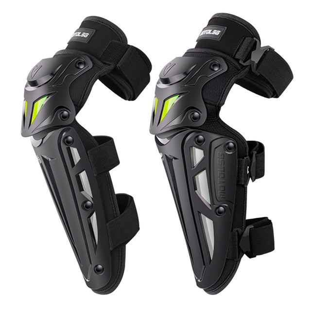 Motolsg MT-05 Motorcycle Bicycle Riding Protective Gear 2 in 1 Knee Pads(Yellow Grey)