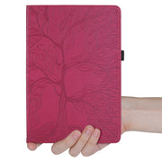 For iPad Pro 13 2024 Tree Life Embossed Rotation Leather Smart Tablet Case(Red)