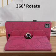 For iPad Pro 13 2024 Tree Life Embossed Rotation Leather Smart Tablet Case(Red)