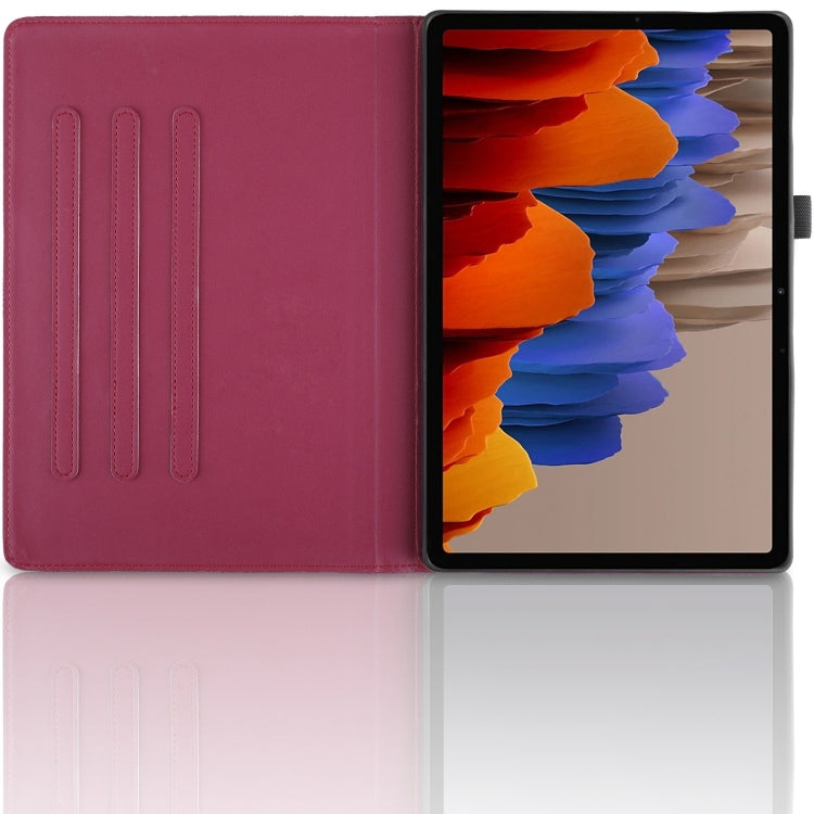 For Samsung Galaxy Tab S9 / S7 / S8 Tree Life Embossed Rotation Leather Tablet Case(Red)