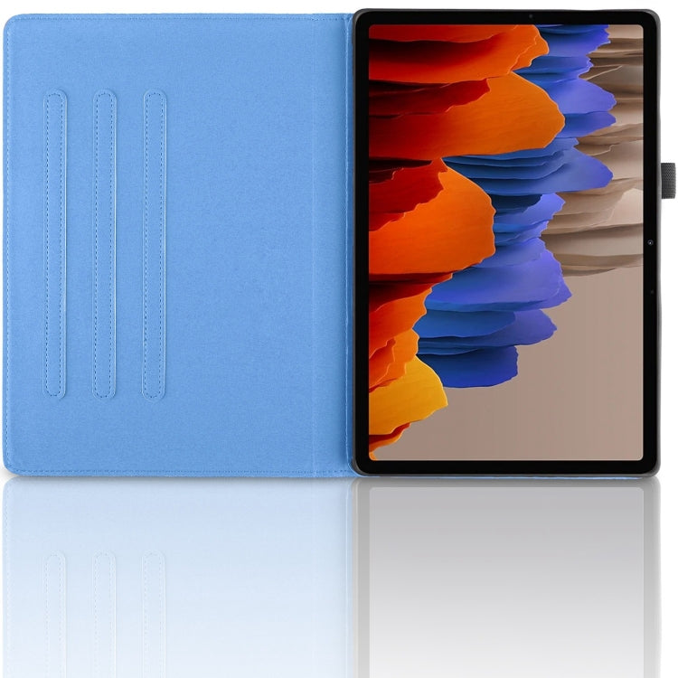 For Samsung Galaxy Tab S10 / S8 / S7 Tree Life Embossed Rotation Leather Tablet Case(Blue)