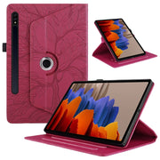For Samsung Galaxy Tab S10+ / S9+ / S8+ Tree Life Embossed Rotation Leather Tablet Case(Red)