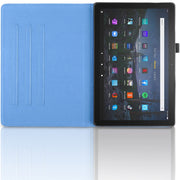For Amazon Kindle Fire HD10 2021 Tree Life Embossed Rotation Leather Tablet Case(Blue)