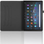 For Amazon Kindle Fire HD10 2021 Tree Life Embossed Rotation Leather Tablet Case(Black)
