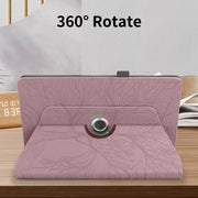 For Amazon Kindle Paperwhite 5 Tree Life Embossed Rotation Leather Smart Tablet Case(Rose Gold)