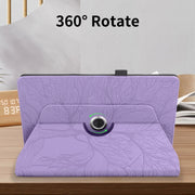 For Amazon Kindle Paperwhite 5 Tree Life Embossed Rotation Leather Smart Tablet Case(Purple)
